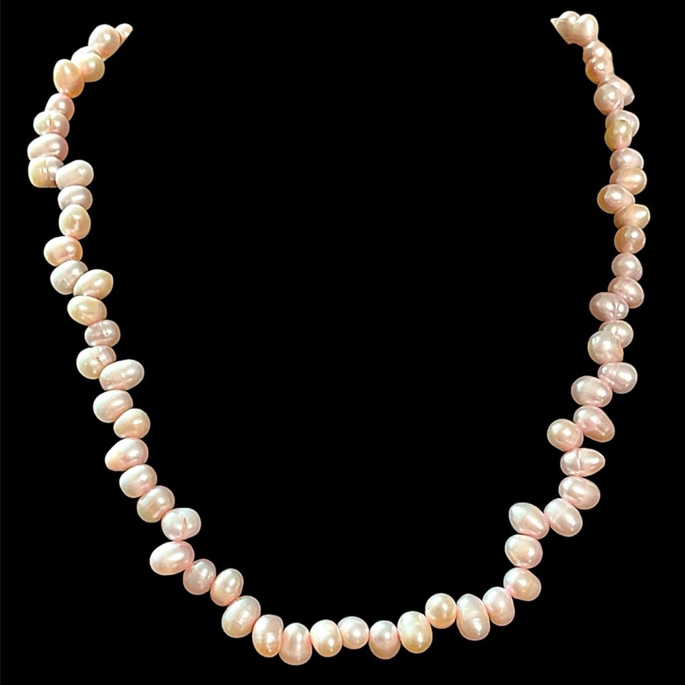 Vintage Freshwater Irregular Pink Pearl Necklace